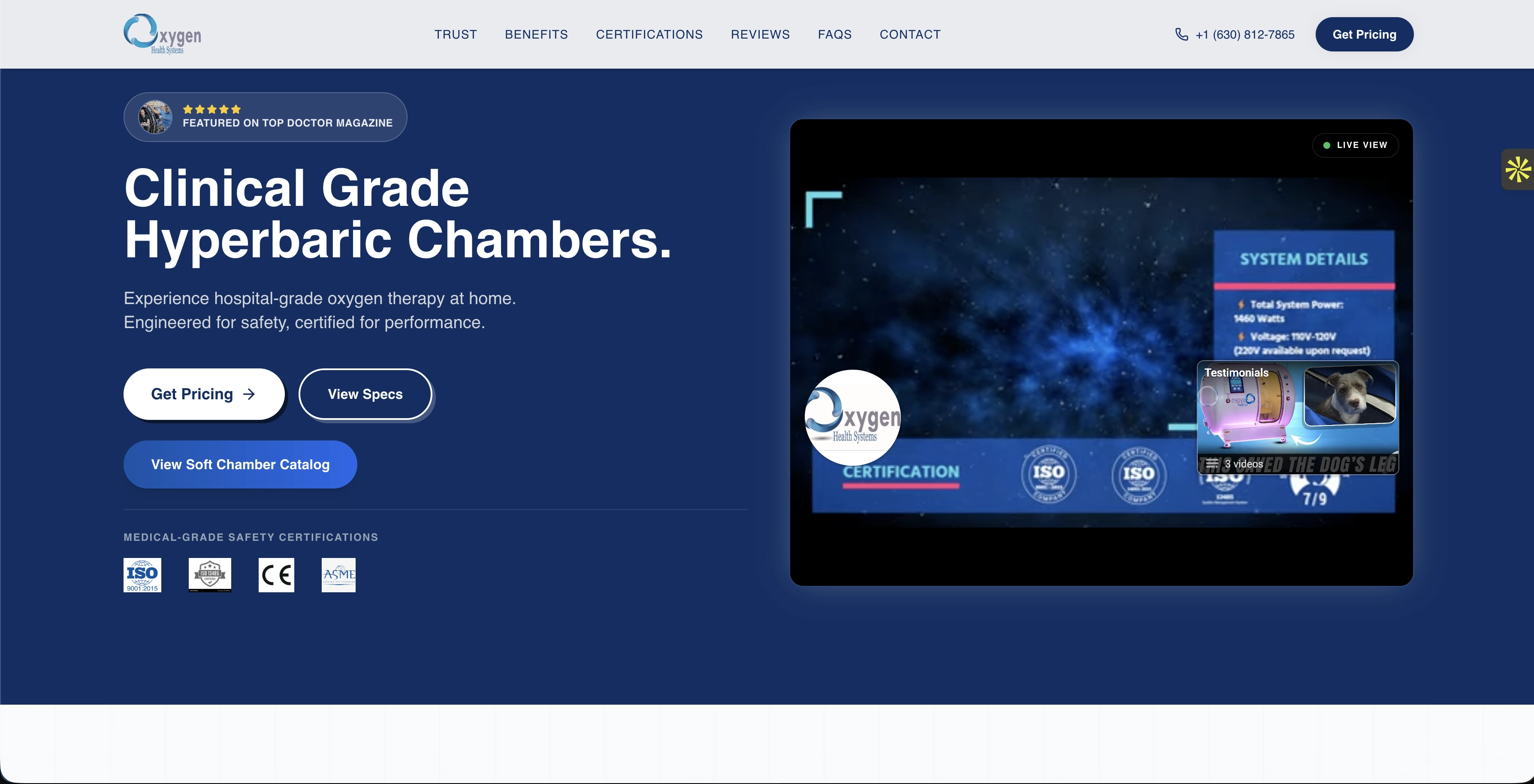 Oxygen Health Systems: Premium Landing Page